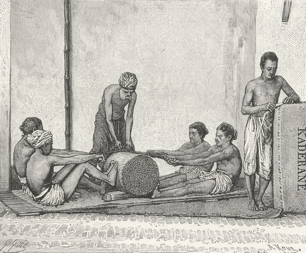 SRI LANKA. Cinnamon Packing c1885 old antique vintage print picture